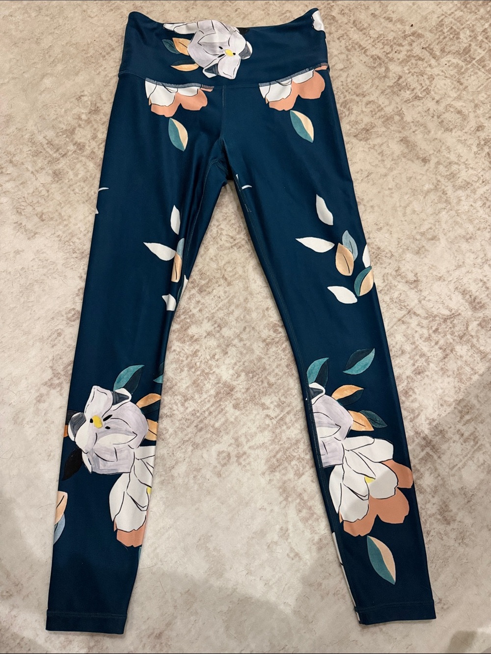 Athleta Navy Floral High-Rise 7/8 Leggings